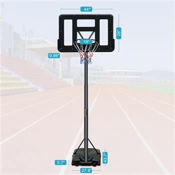 Basketball Hoop Portable Basketball Goal System 6.5-10ft Adjustable 44in Backboard for Indoor Outdoor Black