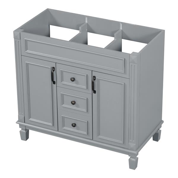 36'' Bathroom Vanity without Top Sink, Cabinet only, Modern Bathroom Storage Cabinet with 2 Soft Closing Doors and 2 Drawers(NOT INCLUDE BASIN SINK)