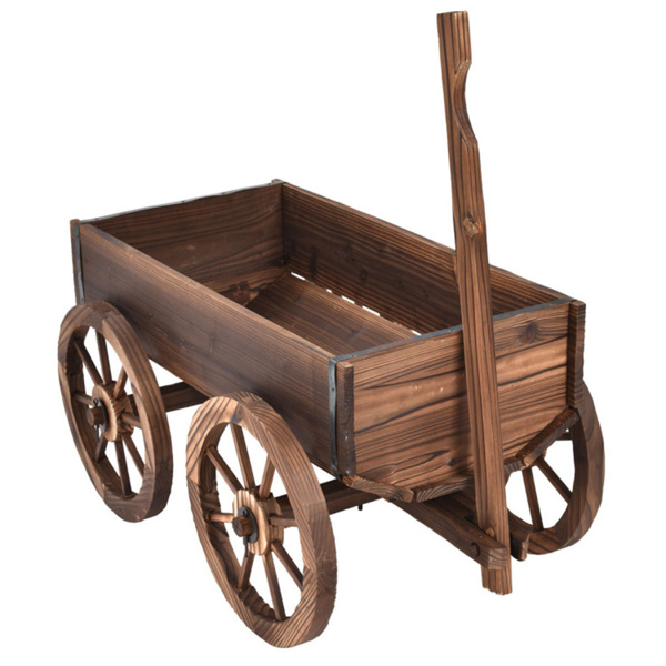 Wooden flowerpot frame, cart planting pot.