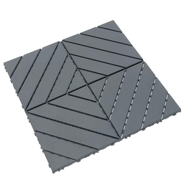 Plastic Interlocking Deck Tiles,44 Pack Patio Deck Tiles,12"x12" Square Waterproof Outdoor All Weather Use, Patio Decking Tiles for Poolside Balcony Backyard, Grey