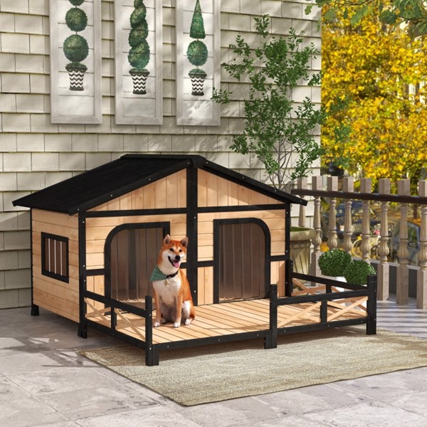 Dog House- Natural Wood 