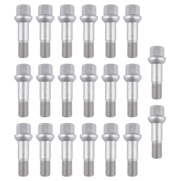 20Pcs Wheel Lug Bolts Nuts for Mercedes S G M R-Class CL600 CL63 AMG CL65 AMG S350 S430 S500 S55 AMG ML550 GL450 G500 0009905307 2204010270