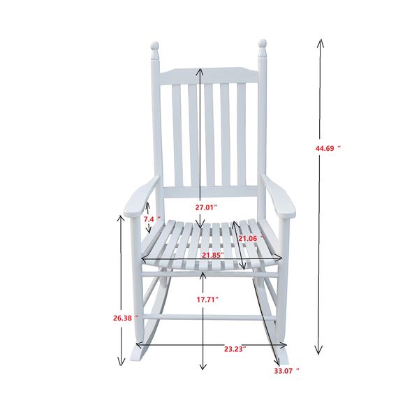 wooden porch rocker chair  WHITE, without mat