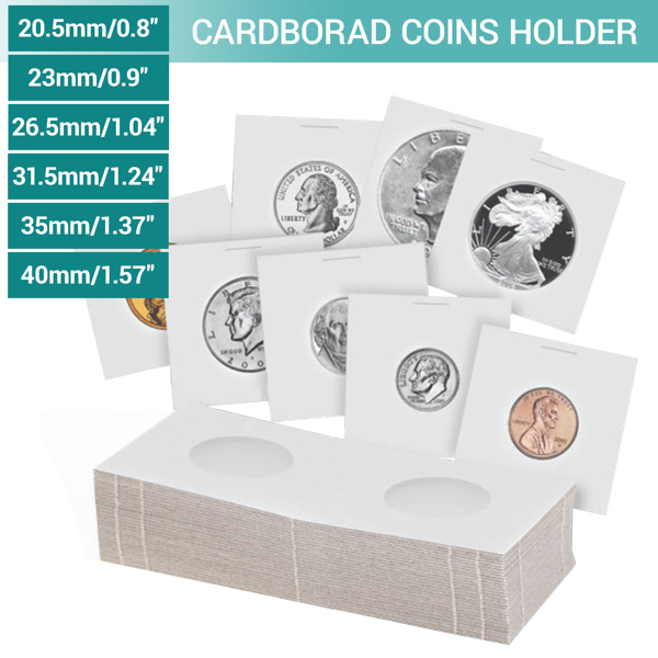 Paper Display Cardboard Coin Holder Clip Case Storage Flips Card for Collection