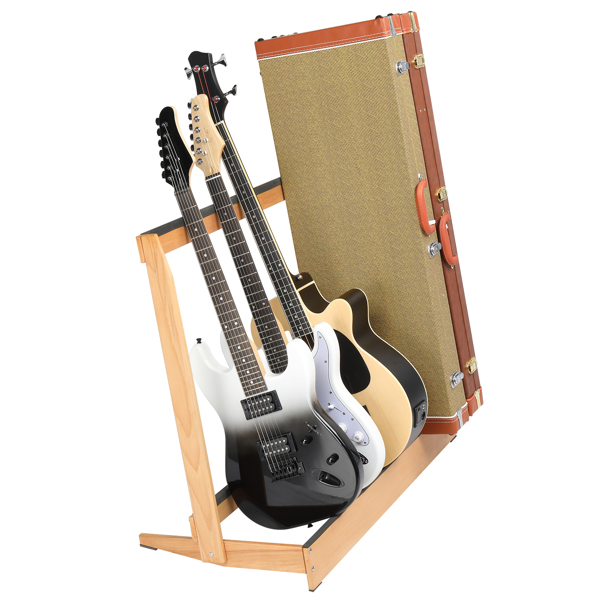 Folding Hardwood Guitar Case Stand for Electric Guitar, Bass, or Acoustic Guitars Hard Case,Save Space for Home, Studio