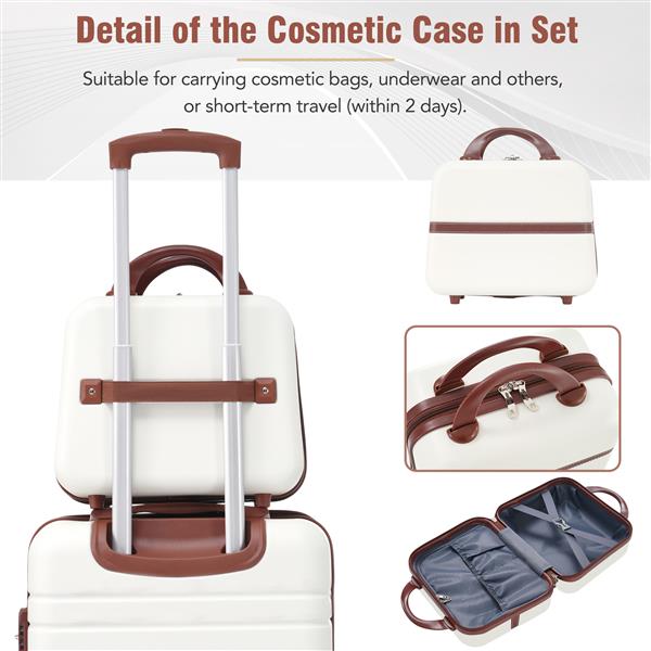 Hardshell Luggage Sets 3 Pieces 20"+28" Luggages and Cosmetic Case Spinner Suitcase with TSA Lock  Lightweight