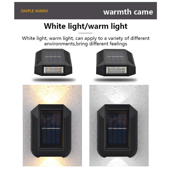 Solar Wall Light Up & Down Patio Deck Fence Lamp Waterproof Garden Outdoor