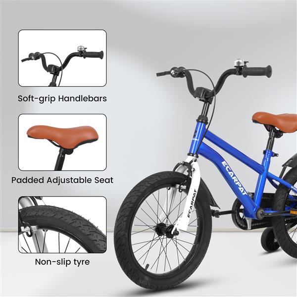 A14114 Kids Bike 14 inch for Boys & Girls with Training Wheels, Freestyle Kids' Bicycle with fender.