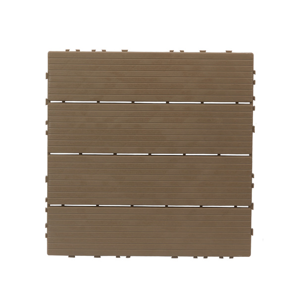 Plastic Interlocking Deck Tiles, 27 Pack, 11.4"x11.4" Waterproof Flooring Tiles for Indoor and Outdoor, Patio Floor Decking Tiles for Porch Poolside Balcony Backyard, Light Coffee