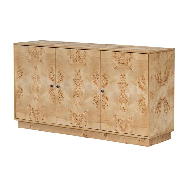 Wood Pattern Storage Cabinet with 3 Doors, Suitable for Hallway, Entryway and Living Rooms.