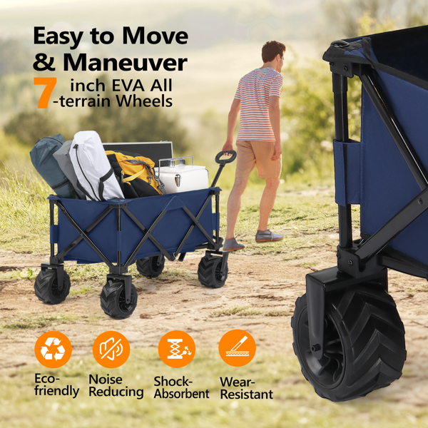 42*22*36inch  Blue Garden Folding Cart 