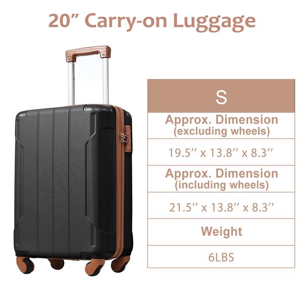 Hardshell Luggage Spinner Suitcase with TSA Lock Lightweight 20'' (Single Luggage)