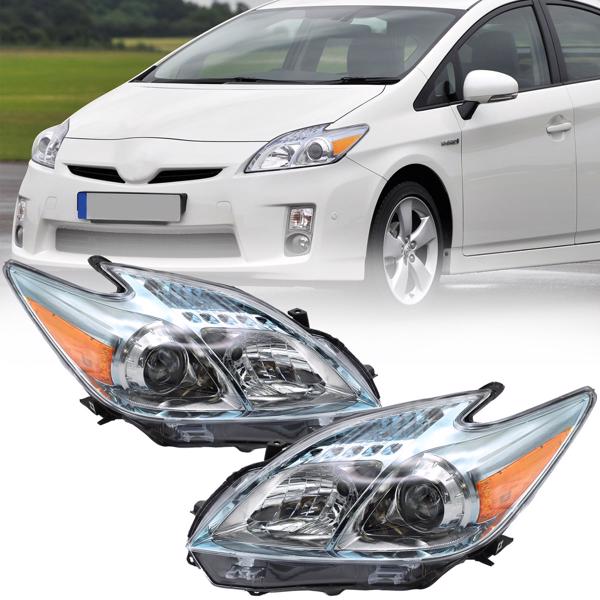 Headlights Assembly Compatible with 2010-2011 Toyota Prius,Driver and Passenger Side