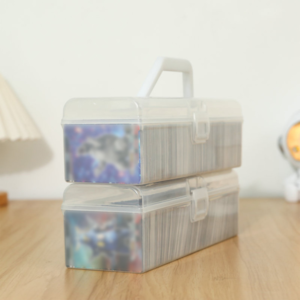 Clear Plastic Trading Card Storage Box Stackable Boxes for Sports Cards