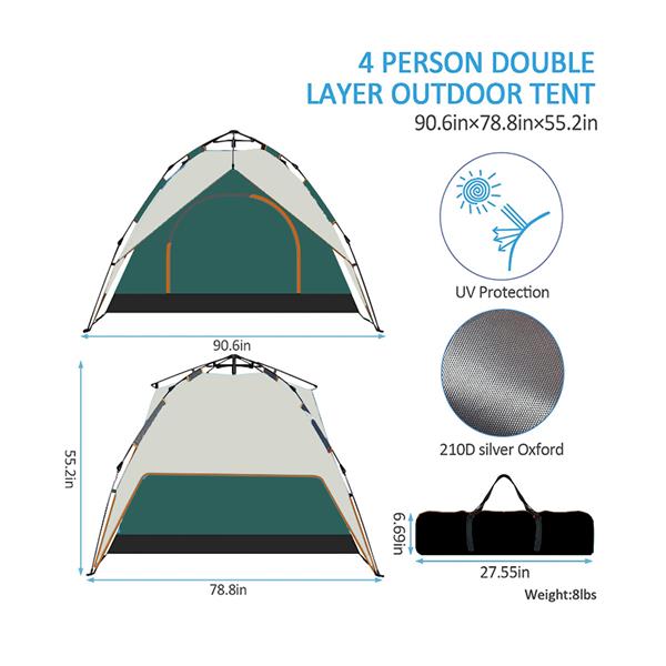 Camping dome tent is suitable for 2/3/4/5 people, waterproof, spacious, portable backpack tent, suitable for outdoor camping/hiking