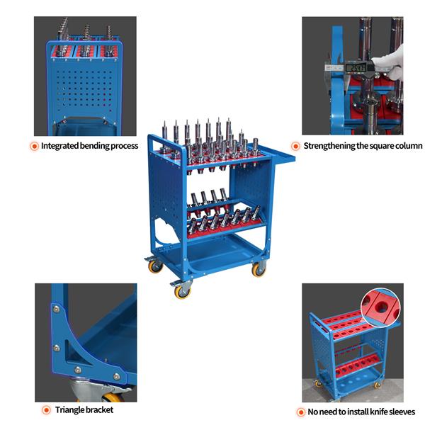 Tool Cart 40 Taper Tool Holder CNC Tool Cart CAT40 tool trolley BT40 Service Carts CNC machine tool service cart (CAT40 35 Capacity)