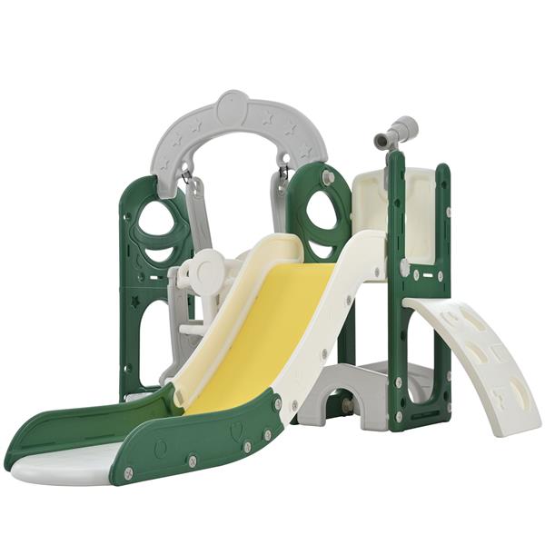 Toddler Slide and Swing Set 5 in 1, Kids Playground Climber Slide Playset with Telescope,  Combination for Babies Indoor & Outdoor