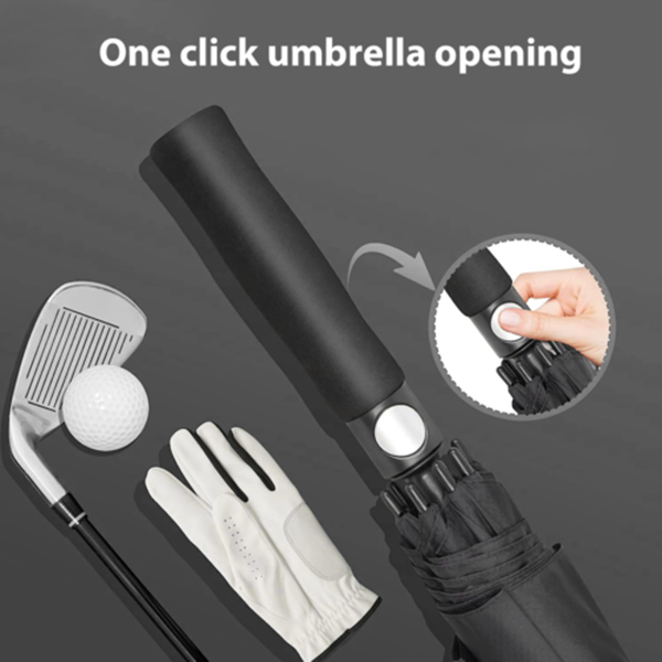 Extra Large Golf Umbrella Automatic Open Windproof Waterproof Dual Canopy Storm