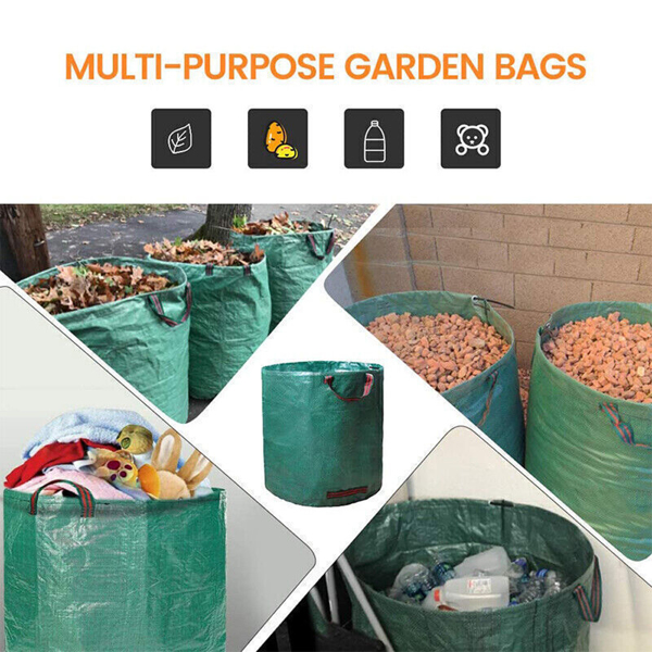 72-132 Gallons Garden Waste Bags Reuseable Heavy Duty Lawn Garden Leaf Waste Bag