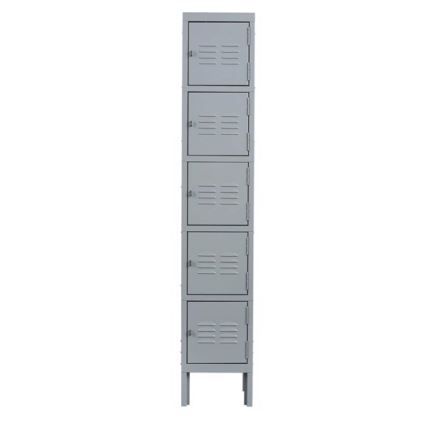 5 Door 66"H Metal Lockers With Lock for Employees,Storage Locker Cabinet for Home Gym Office School Garage,Gray