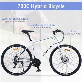 21 Speed Hybrid bike Disc Brake 700C Road Bike For men women\\'s City Bicycle