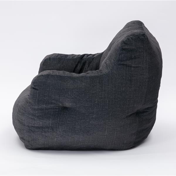 010-Soft Velvet Fabric Bean Bag Chair Filled With Memory Sponge,Dark Gray