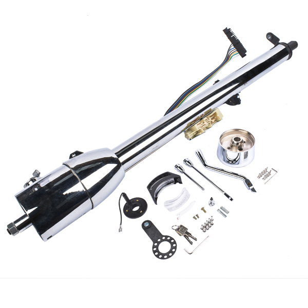 32" Chrome Stainless Tilt Steering Column with Key Auto Hot Rod R91004C-32"