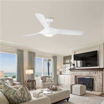 56 In.Intergrated LED Ceiling Fan with White ABS Blade