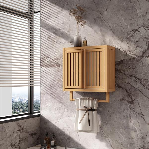 Bathroom cabinet wall mounted  Bamboo toilet storage box