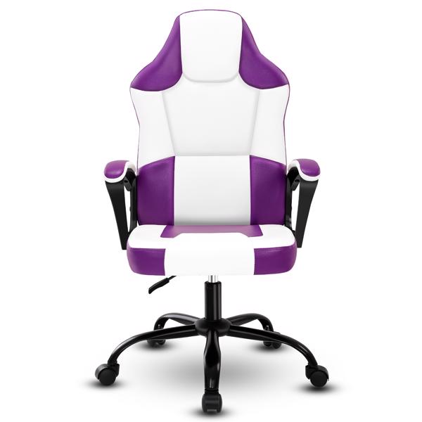 Computer Gaming Chair, Video Game Chairs with Breathable PU Leather, Comfy Swivel Seat, Height Adjustable Computer Chair, Racing E-Sport Gamer Chair for Adults and Teenagers, Purple