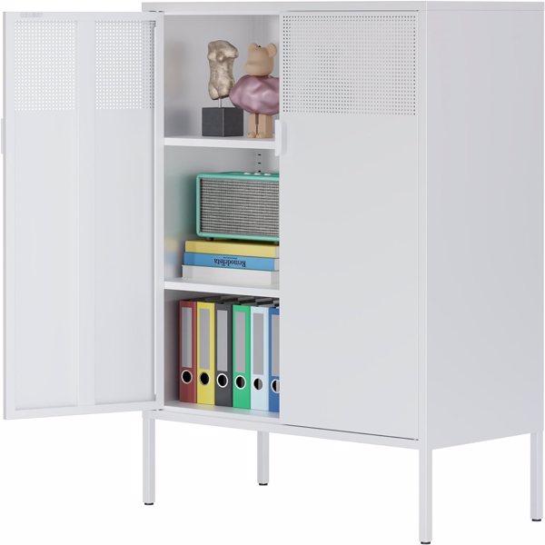 Steel lockers, adjustable laminates, side cabinets, shoe cabinets, lockers white