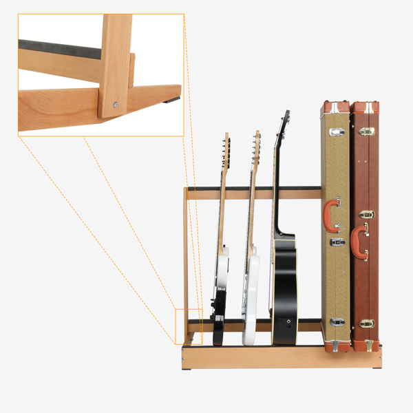 Folding Hardwood Guitar Case Stand for Electric Guitar, Bass, or Acoustic Guitars Hard Case,Save Space for Home, Studio