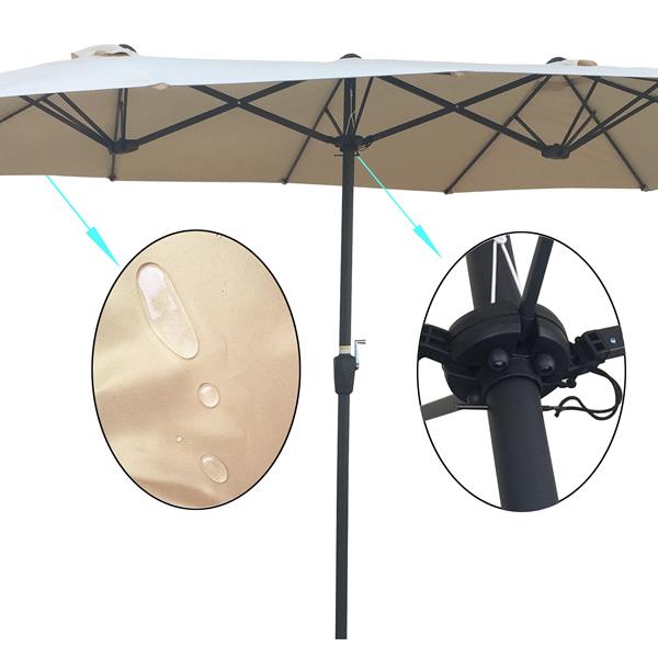 15x9Ft Double-Sided Patio Umbrella Outdoor Market Table Garden Extra Large Waterproof Twin Umbrellas with Crank and Wind Vents for Garden Deck Backyard Pool Shade Outside Deck Swimming Pool