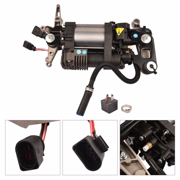 Air Suspension Compressor Pump w/Relay For Porsche Cayenne 958/92A 2011-2018