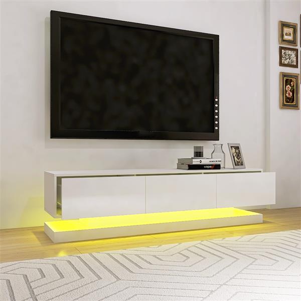 High Gloss TV Cabinet With 4 Drawers with 16 colors RGB Led Light Buletooth Control