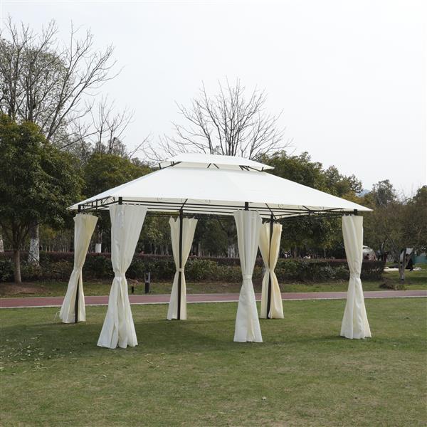 13x10 Outdoor Patio Gazebo Canopy Tent With Ventilated Double Roof And Mosquito net(Detachable Mesh Screen On All Sides),Suitable for Lawn, Garden, Backyard and Deck,Coffee Top