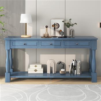 Console Table 63\\" Long Console Table with Drawers and Shelf for Entryway, Hallway, Living Room