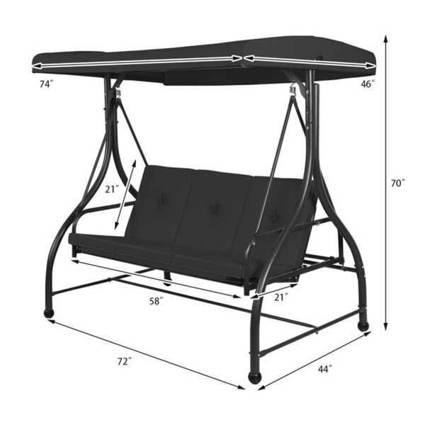 3-Seat Swing Chairs ，Convertible Swing Hammock Bed