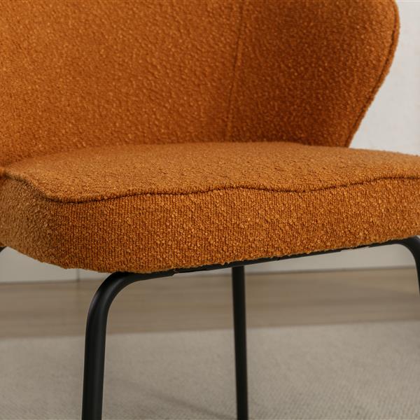 041-Set of 1 Fabric Dining Chair With Black Metal Legs,Ginger