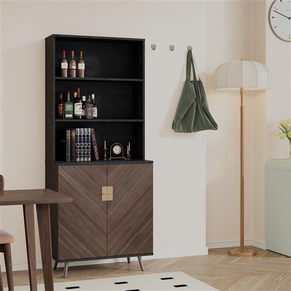 Accent Storage Cabinet with Doors, Bar Cabinet Buffet Cabinet with Storage for Living Room, Hallway, Kitchen