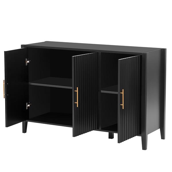 Featured Three-door Storage Cabinet with Metal Handles, Suitable for Corridors, Entrances, Living rooms, and Study rooms