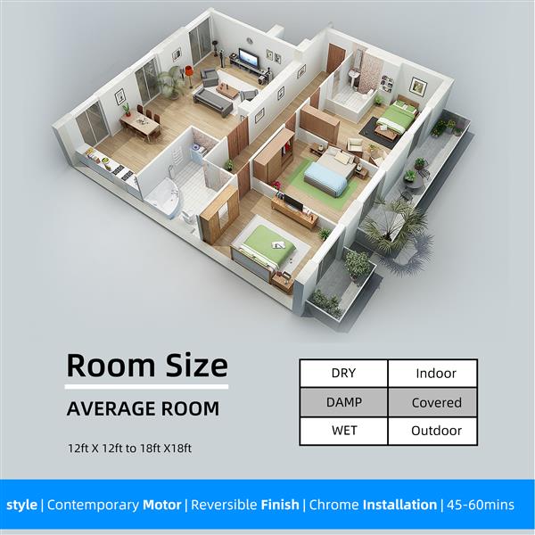 Ceiling fan AC motor low noise small ceiling fan Modern Enclosed Reversible Motor Ceiling Fan For Farmhouse, Bedroom Living Room   bedroom