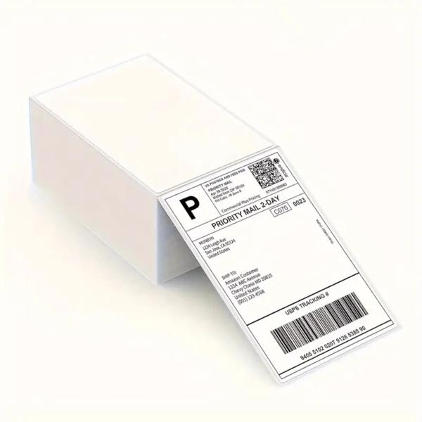 500pcs 4''x6'' Thermal Label Paper White Shipping Label, for Thermal Label Printer, Logistics Label 100x150mm 500 Labels Per Stacking，10pcak(No shipments on weekends, banned from Amazon)