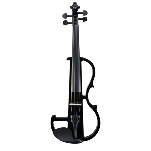 Full Size 4/4 Bunnel Edge Electric Silent Violin with Case Bow Rosin Headphone Connecting Line Black