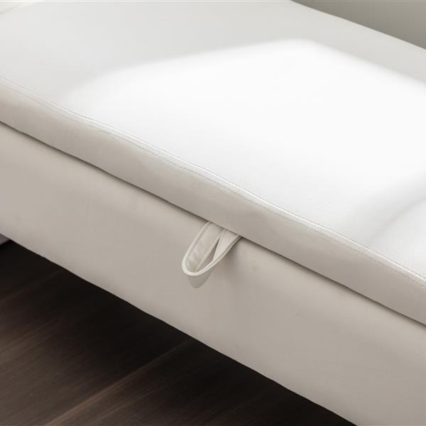 032-Velvet Fabric Storage Bench Bedroom Bench With Gold Metal Trim Strip For Living Room Bedroom Indoor,Ivory