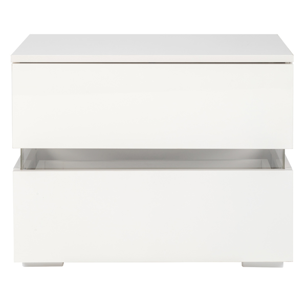 RGB LED Double Side Cabinet Bedside Table White