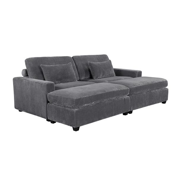 90'' Square Arm Sofa with Removable Back Cushions and 2 pillows,Couch for Living Room, Office, Apartment