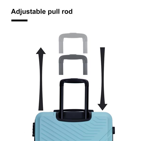 3 Piece Luggage Sets ABS Lightweight Suitcase with Two Hooks, Spinner Wheels, TSA Lock, (20/24/28) Green