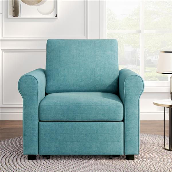 3-in-1 Sofa Bed Chair, Convertible Sleeper Chair Bed,Adjust Backrest Into a Sofa,Lounger Chair,Single Bed,Modern Chair Bed Sleeper for Adults,Teal