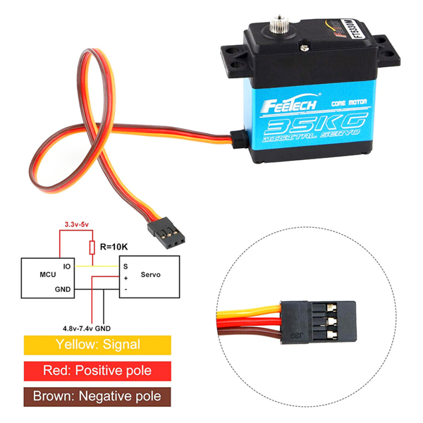 Waterproof 35kg Full Metal Gear Digital Servo HIGH TORQUE & SPEED RC Car Servo